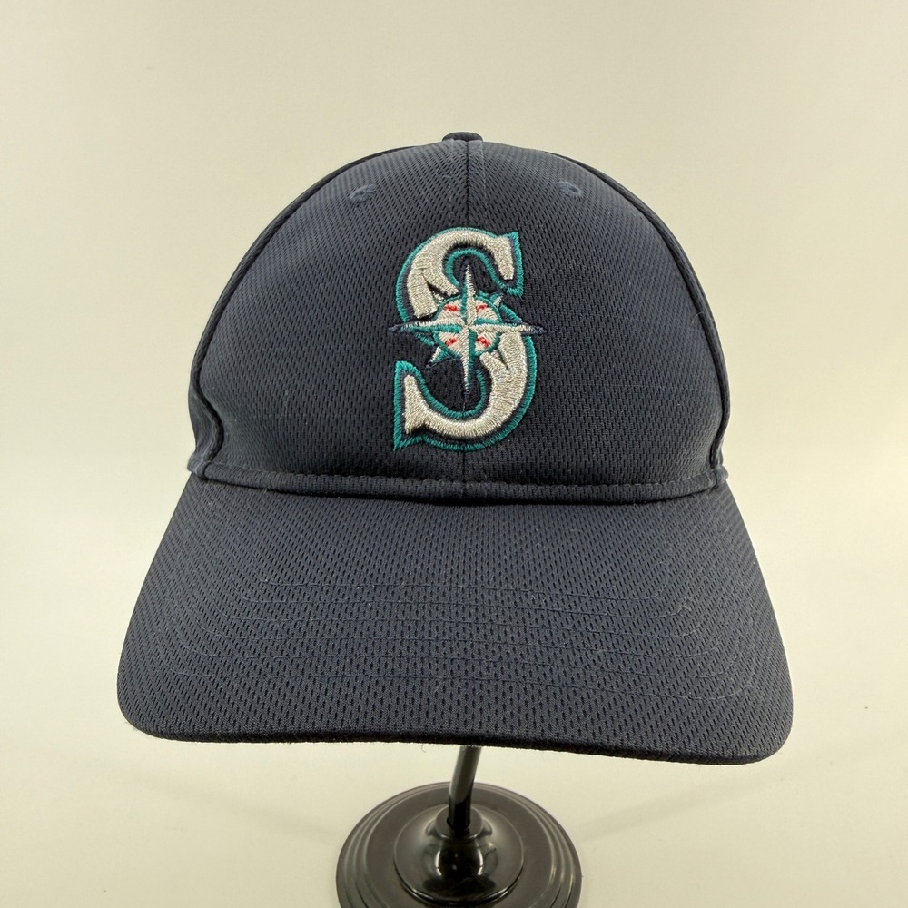 OC Sports Baseball Cap Seattle Mariners Mesh Navy Blue Solid Men